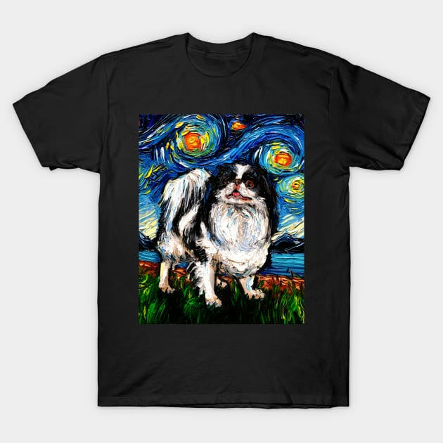 Japanese Chin Night T-Shirt by sagittariusgallery